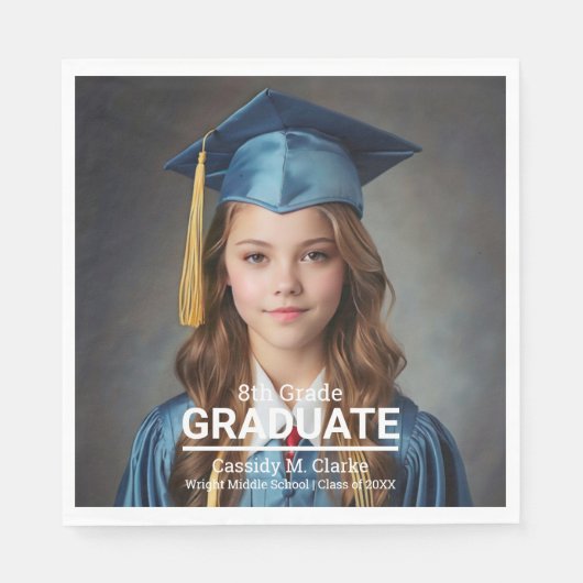 Minimalistische foto 8e klas Afstuderen Servet (Voorkant)