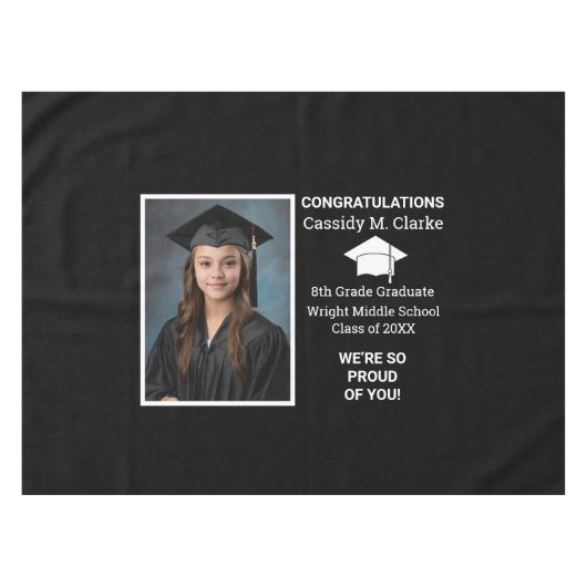 Minimalistische foto 8e klas Afstuderen Tafelkleed (Voorkant (Horizontaal))