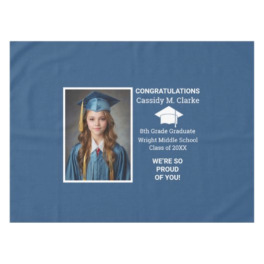 Minimalistische foto 8e klas Afstuderen Tafelkleed (Voorkant (Horizontaal))