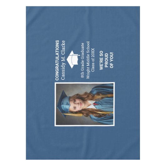 Minimalistische foto 8e klas Afstuderen Tafelkleed (Voorkant)
