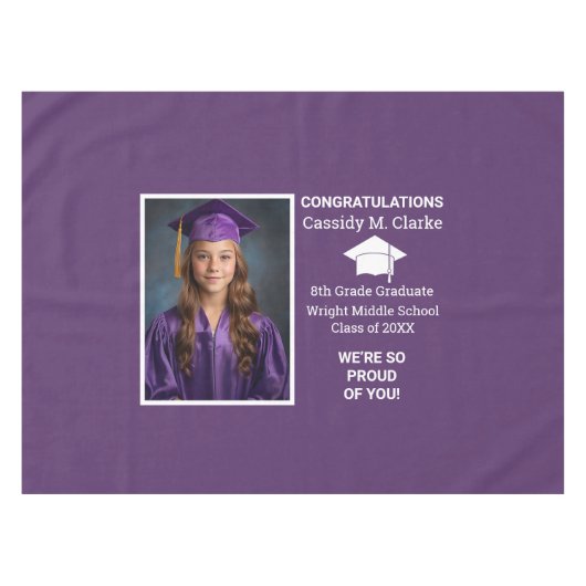 Minimalistische foto 8e klas Afstuderen Tafelkleed (Voorkant (Horizontaal))