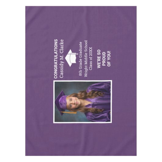 Minimalistische foto 8e klas Afstuderen Tafelkleed (Voorkant)