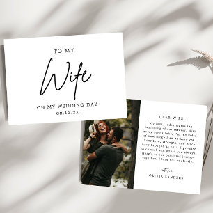 Minimalistische foto aan mijn vrouw op onze trouwd bedankkaart