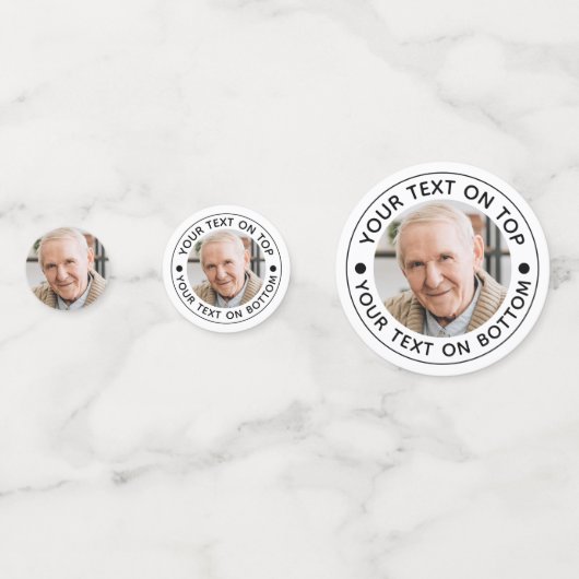 Minimalistische Foto Aangepaste Tekstkleuren Tabel Confetti (Voorkanten)