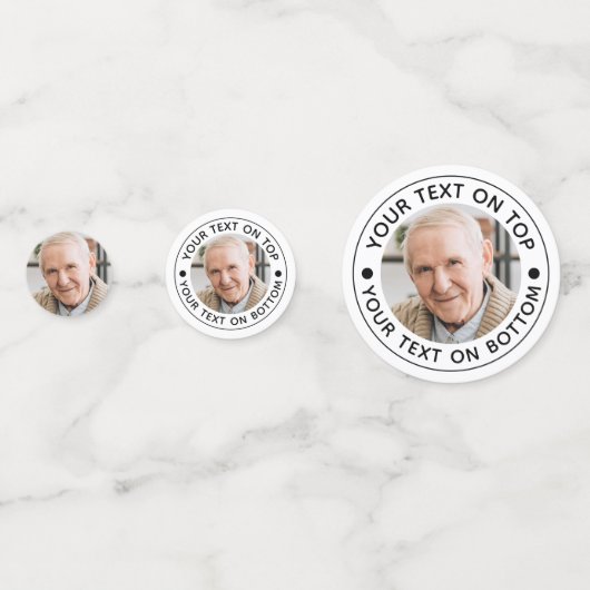 Minimalistische Foto Aangepaste Tekstkleuren Tabel Confetti (Achterkanten)