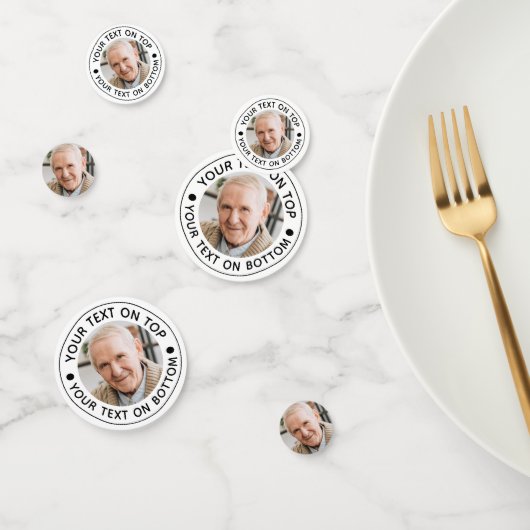 Minimalistische Foto Aangepaste Tekstkleuren Tabel Confetti (Groep)