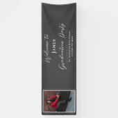 Minimalistische foto afstudeerfeest welkom | Grijs Spandoek (Verticaal)