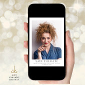 Minimalistische foto afstudeerproject save the date