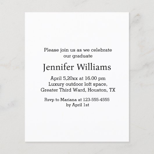 Minimalistische foto afstuderen 2025 feestuitnodig (Achterkant)