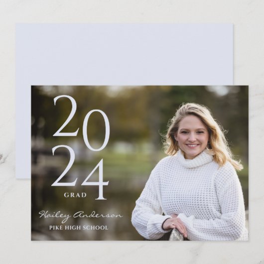 Minimalistische foto Afstuderen Aankondiging (Voorkant / Achterkant)