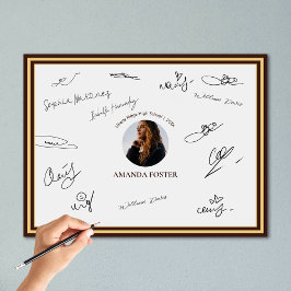 Minimalistische foto afstuderen partij handtekenin poster