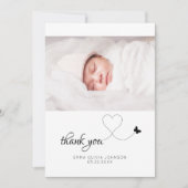Minimalistische foto Baby shower cadeau flat Bedankkaart (Voorkant)