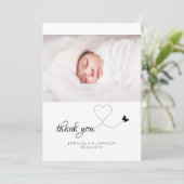 Minimalistische foto Baby shower cadeau flat Bedankkaart (Staand voorkant)
