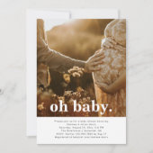 Minimalistische foto baby shower uitnodiging (Voorkant)