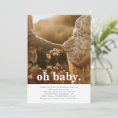 Minimalistische foto baby shower uitnodiging (Staand voorkant)