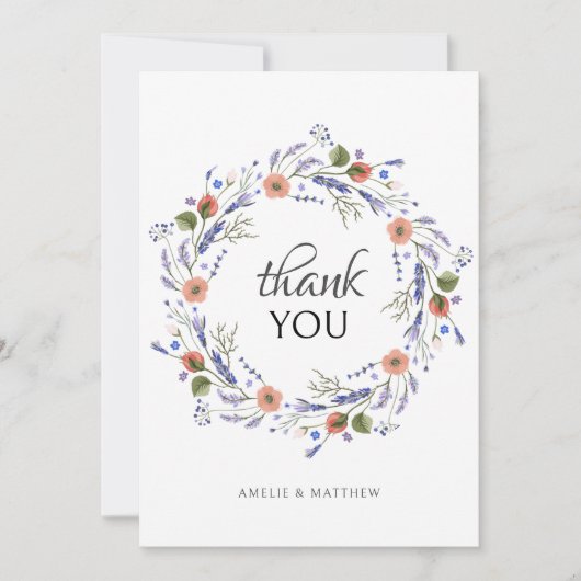 Minimalistische foto Baby shower Wildflower Dank u Bedankkaart (Voorkant)