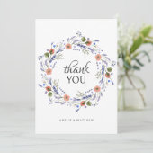 Minimalistische foto Baby shower Wildflower Dank u Bedankkaart (Staand voorkant)