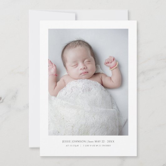 Minimalistische foto Baby shower Wildflower Dank u Bedankkaart (Achterkant)