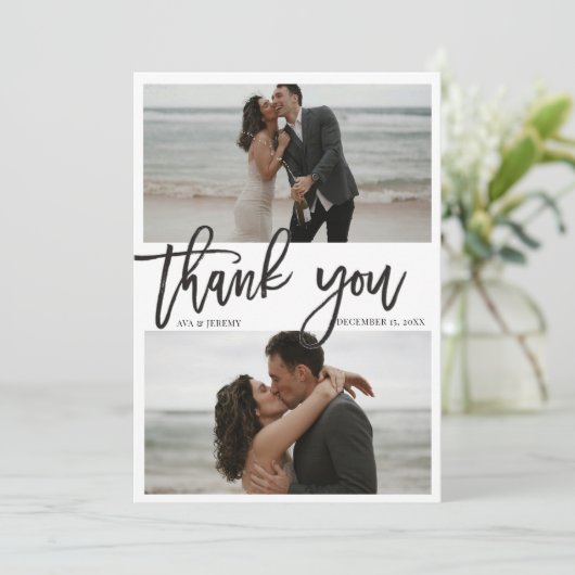 Minimalistische foto bedankkaarten bedankkaart (Staand voorkant)
