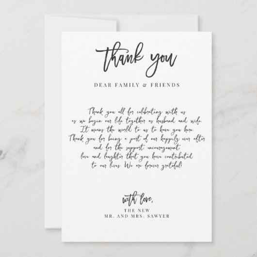 Minimalistische foto bedankkaarten bedankkaart (Achterkant)