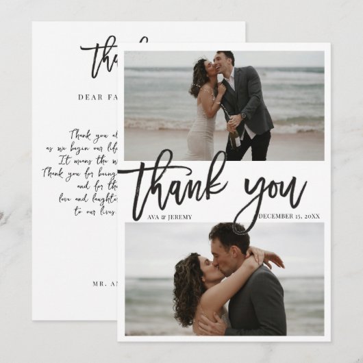 Minimalistische foto bedankkaarten bedankkaart (Voorkant / Achterkant)