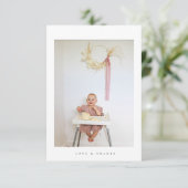 minimalistische foto bedankt je verjaardagskaart (Staand voorkant)