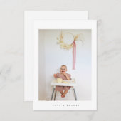 minimalistische foto bedankt je verjaardagskaart (Voorkant / Achterkant)