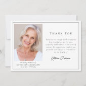 Minimalistische foto begrafenis bedankkaart (Voorkant)