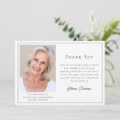 Minimalistische foto begrafenis bedankkaart (Staand voorkant)