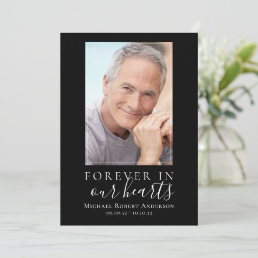 Minimalistische foto begrafenis orde van dienst Ka Kaart (Staand voorkant)