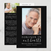 Minimalistische foto begrafenis orde van dienst Ka Kaart (Voorkant / Achterkant)