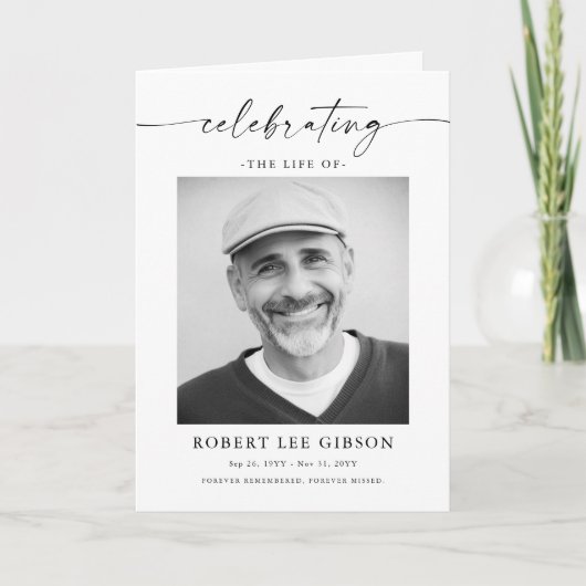 Minimalistische foto begrafenisvolgorde van servic programma (Voorkant)