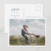 Minimalistische foto bewaar de datum briefkaart (Voorkant / Achterkant)