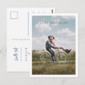 Minimalistische foto bewaar de datum briefkaart (Voorkant / Achterkant)