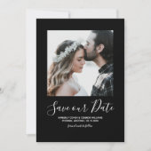 Minimalistische foto Bewaar de datum | Zwart Save The Date (Voorkant)