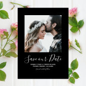 Minimalistische foto Bewaar de datum | Zwart Save The Date