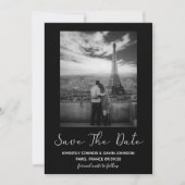 Minimalistische foto Bewaar de datum zwart-wit Save The Date (Voorkant)