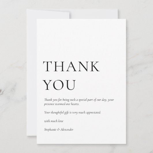 Minimalistische foto Black White Weddenschap Harte Kaart (Voorkant)