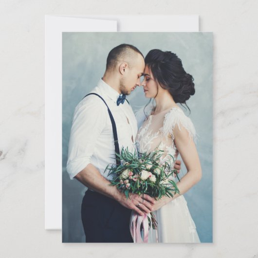 Minimalistische foto Black White Weddenschap Harte Kaart (Achterkant)