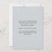 Minimalistische foto bledegrijze script save the date (Achterkant)
