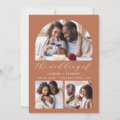 Minimalistische Foto Boog Collage Terracotta bruil Kaart (Voorkant)