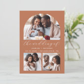 Minimalistische Foto Boog Collage Terracotta bruil Kaart (Staand voorkant)