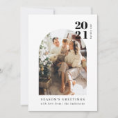 Minimalistische foto-boog familie kerstfeest kaart (Voorkant)