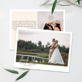 Minimalistische foto bruidspaar bedankkaart