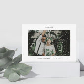 Minimalistische foto bruiloft bedankkaart Een opme