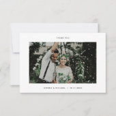 Minimalistische foto bruiloft bedankkaart Een opme (Voorkant)