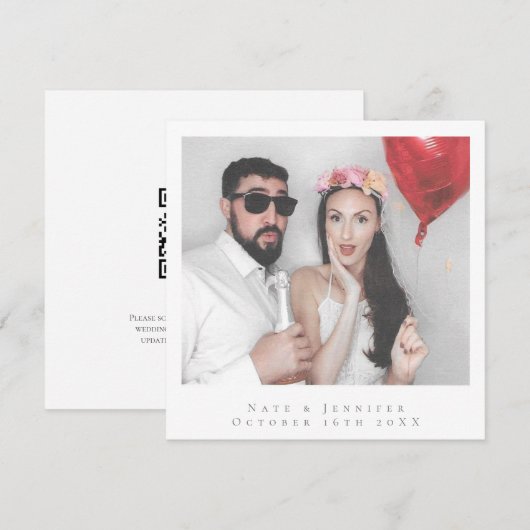 Minimalistische foto bruiloft Bewaar de datum Kaart (Voorkant / Achterkant)