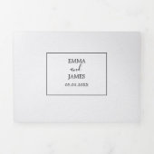 Minimalistische foto bruiloft drievoudige uitnodig drieluik programma (Cover)