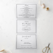 Minimalistische foto bruiloft drievoudige uitnodig drieluik programma (Binnen)