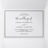 Minimalistische foto bruiloft drievoudige uitnodig drieluik programma (Binnenkant midden)